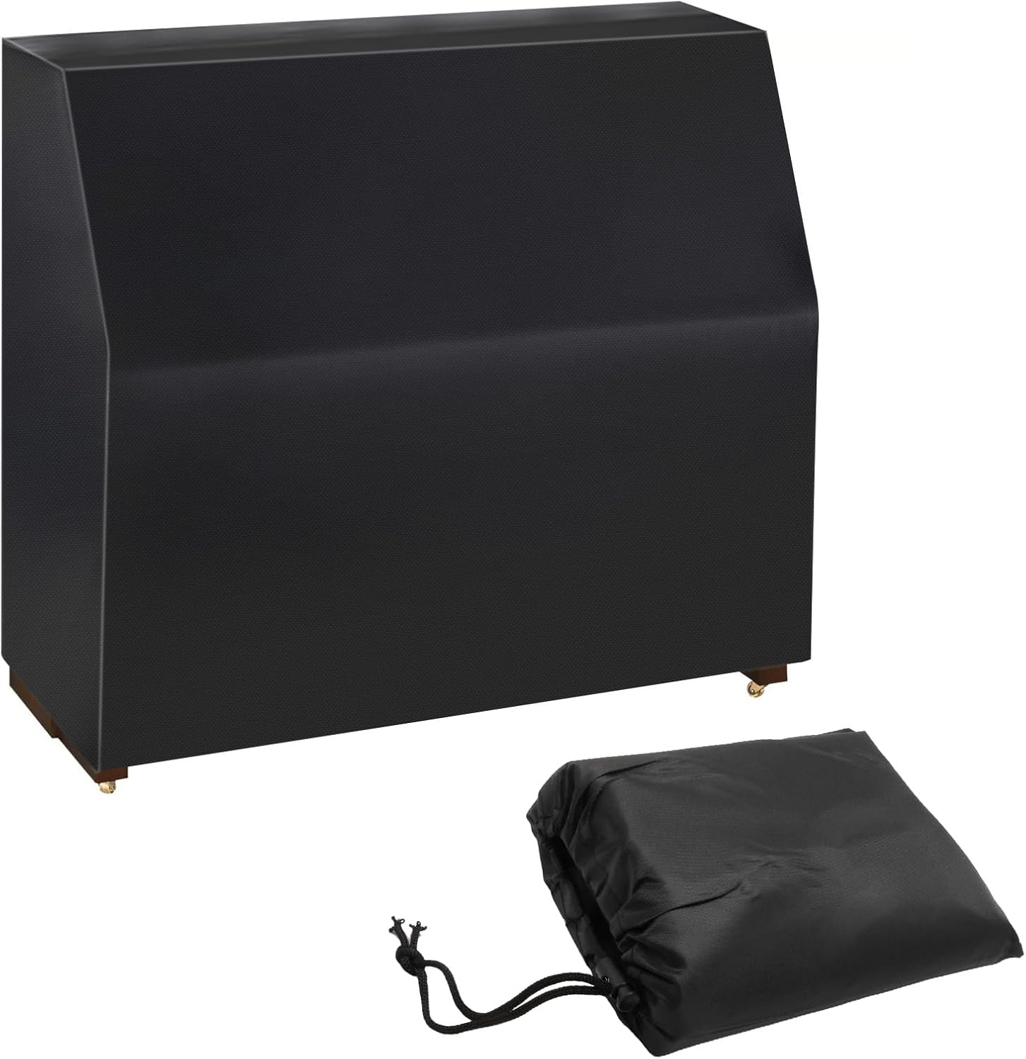 Upright Piano Cover, Silver-coated Oxford Fabric Piano Protective for Block Sunlight, Waterproof Dustproof Moistureproof, Replacement for Standard Size Piano (Black)