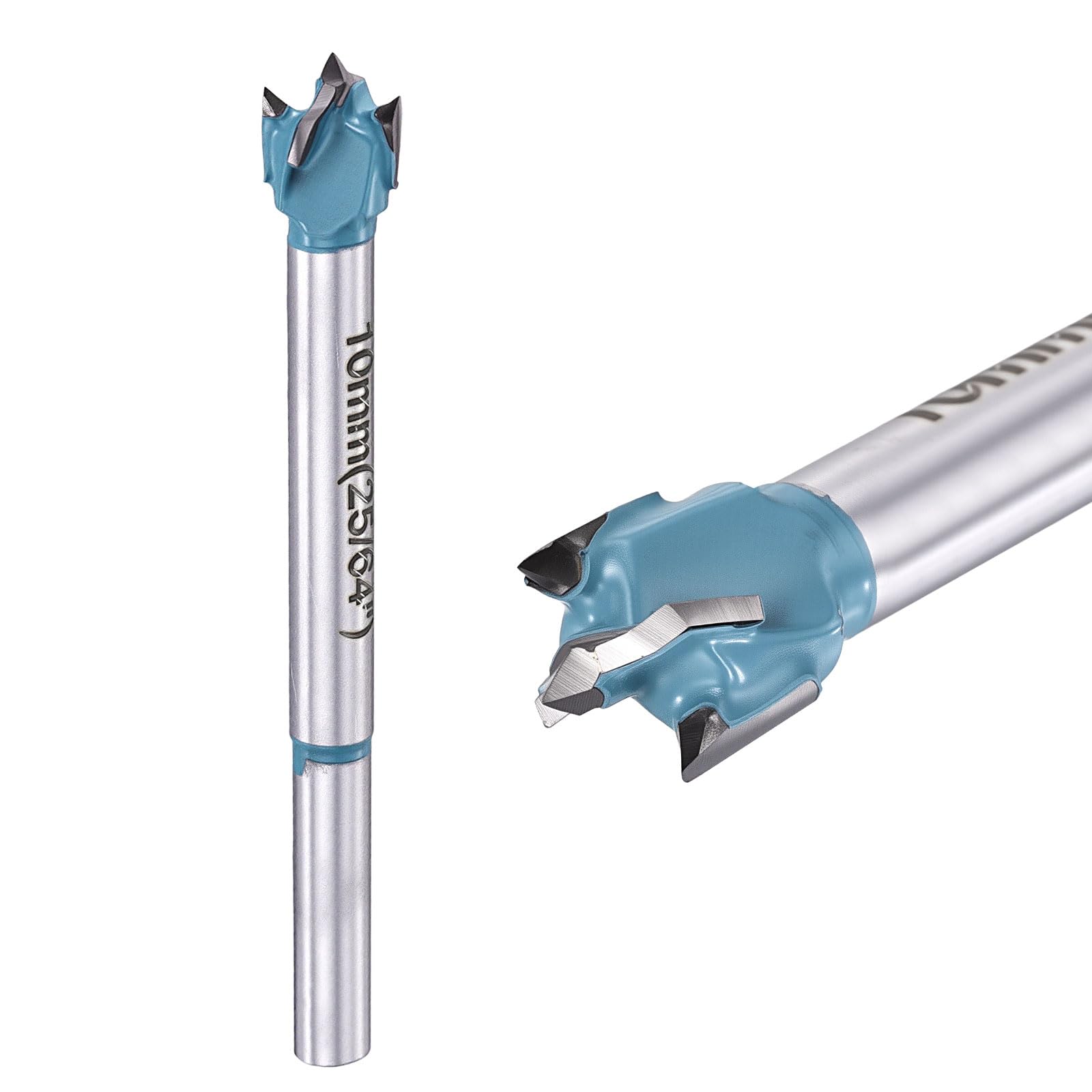 DTGN 10mm Forstner Drill Bit 25/64" 2 Flutes Tungsten Carbide Green 2Pack — image 1