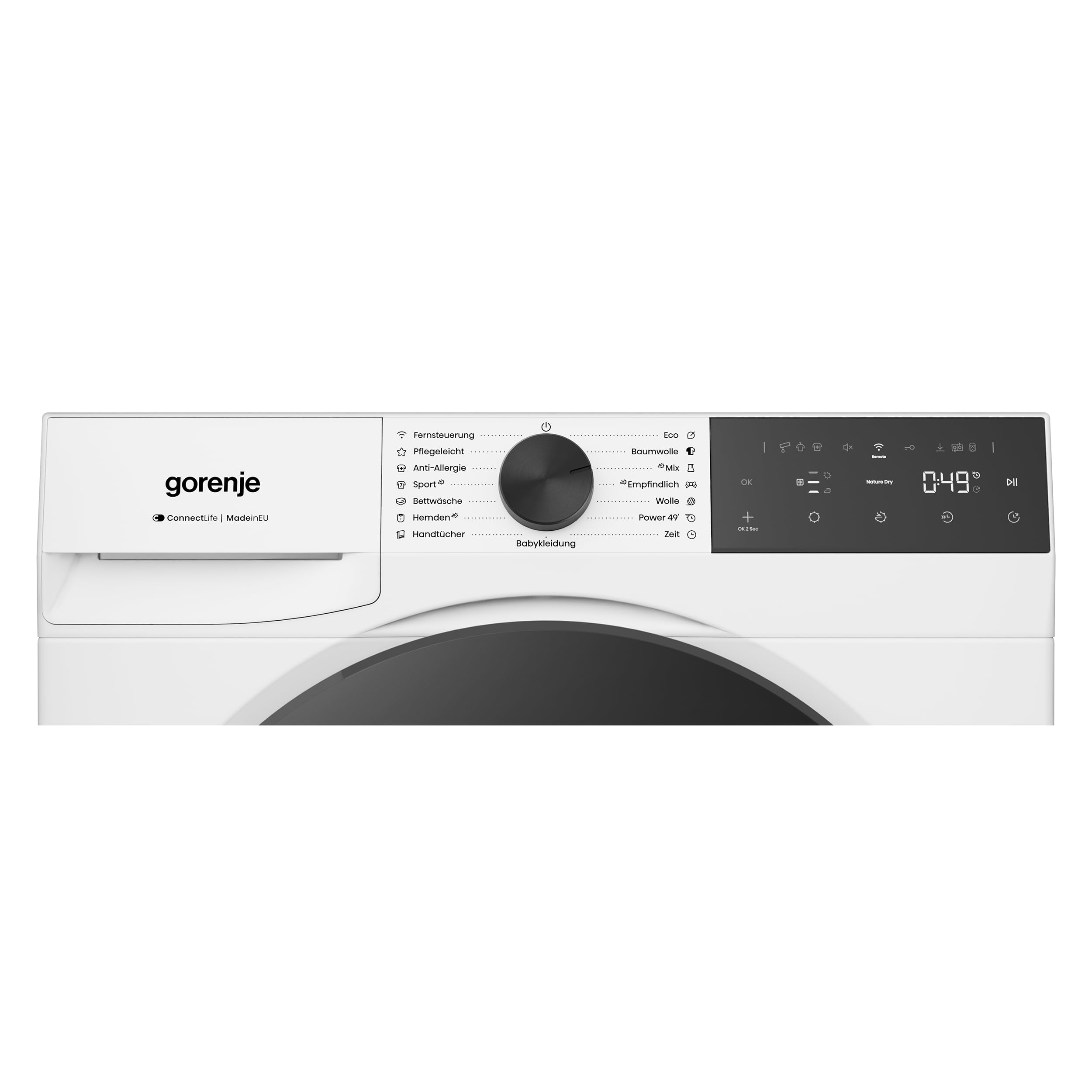 Gorenje D5G48D Trockner/Kondensation mit Wärmepumpe /8kg /15 Programme/ConnectLife/Made in EU/FastDry/TwinAir/Feuchtesensor/NatureDry/Anti-Allergie/Knitterschutz/EasyClean-Filter/EEK: D