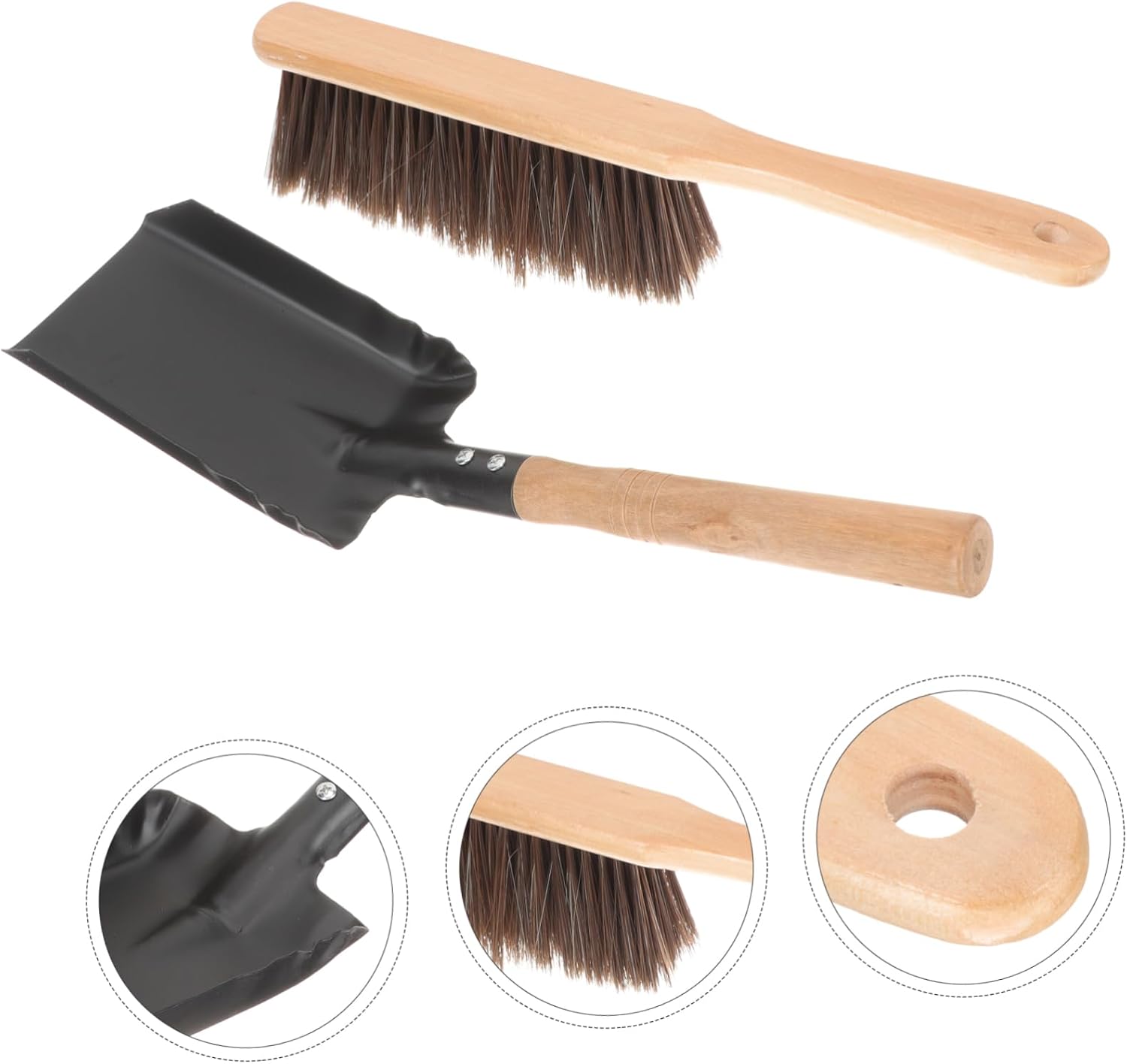 Ipetboom 1Set Hand Broom and Shovel Fireplace Cleaning Tool Set Lightweight and Portable Fireplace Duster with Shovel for Efficient Ash Cleanup Living Room and Kitchen