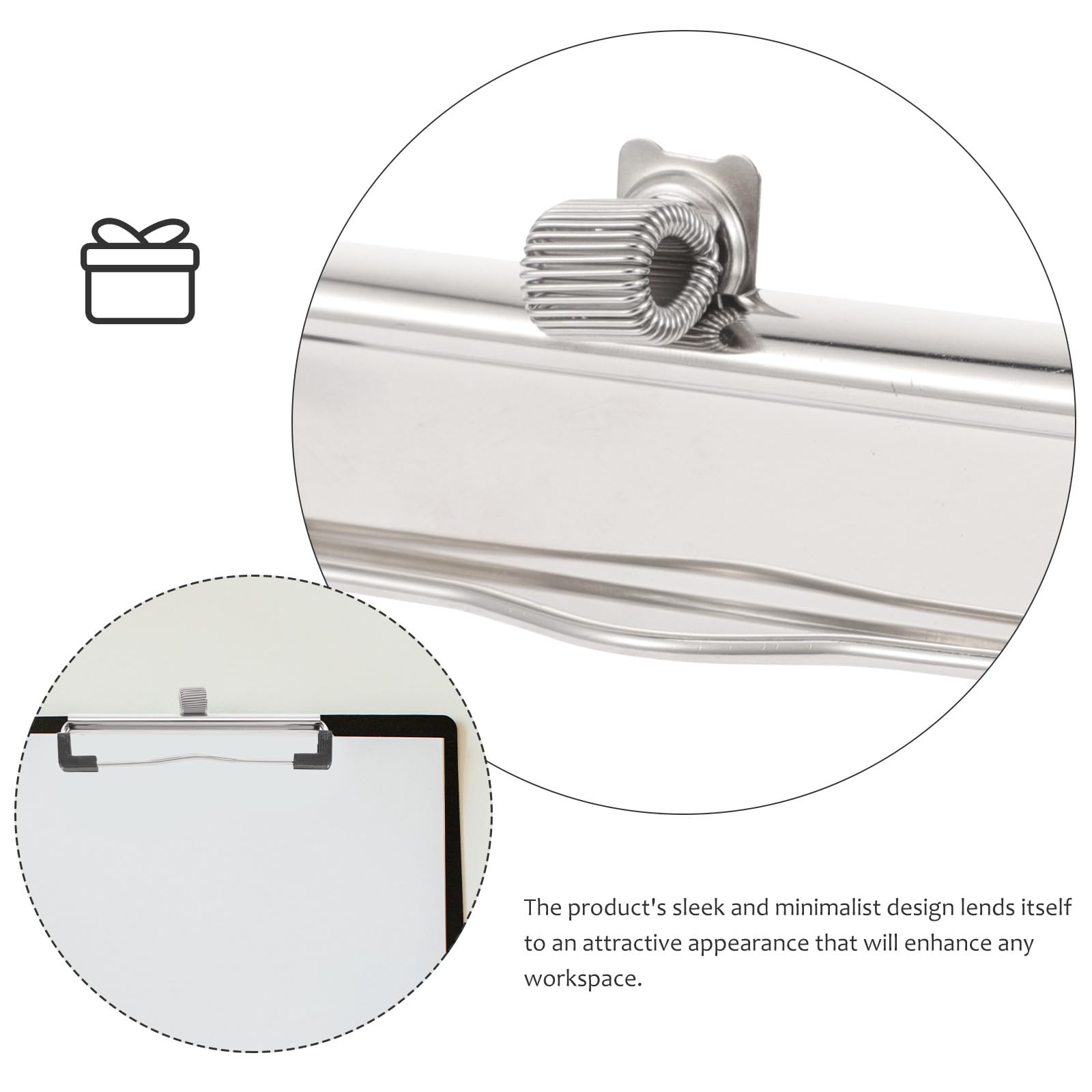 DOITOOL Clip per Portablocco in Metallo 5 Pezzi Resistente Intenso Porta Penne Argento per Scuole e Case Design Minimalista Elegante