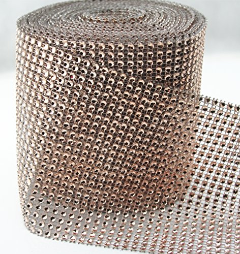 AEAOA Diamond Rhinestone Ribbon Wrap Bulk 30 Feet Wedding Decorations Party Supplies (Champagne)