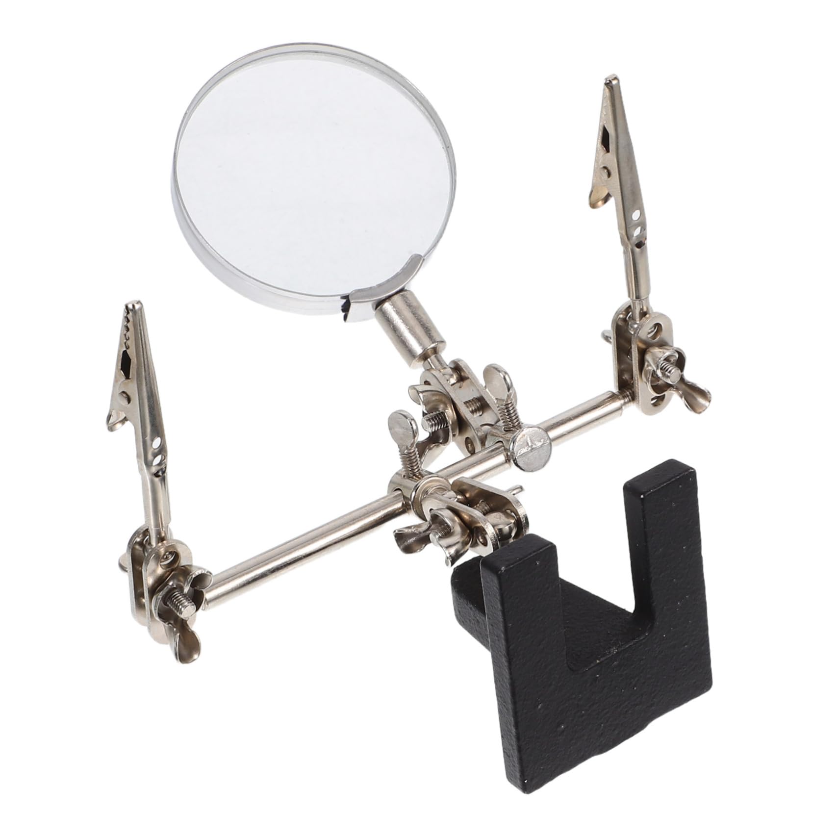 VALICLUD Heavy Duty Helping Hand Magnifier with Magnifying Swivel Clips for Hobbyists and Jewelers Hands Magnification for Precision Work Stable Base Design