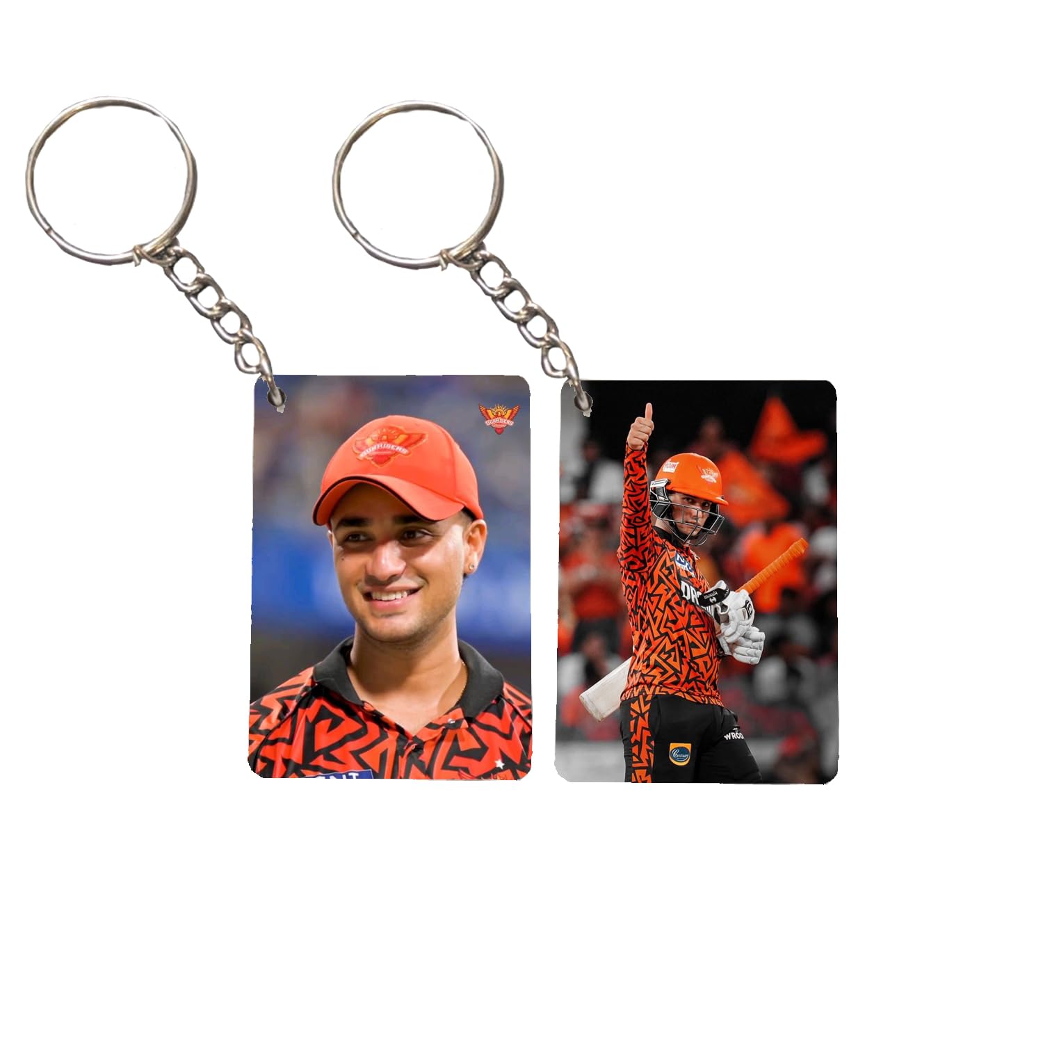 Abhishek Sharma SRH Cricket Player Keychain, Wooden MDF, Rectangular, Smooth Gloss Finish, Multicolour,(Pack of 2)-image-13
