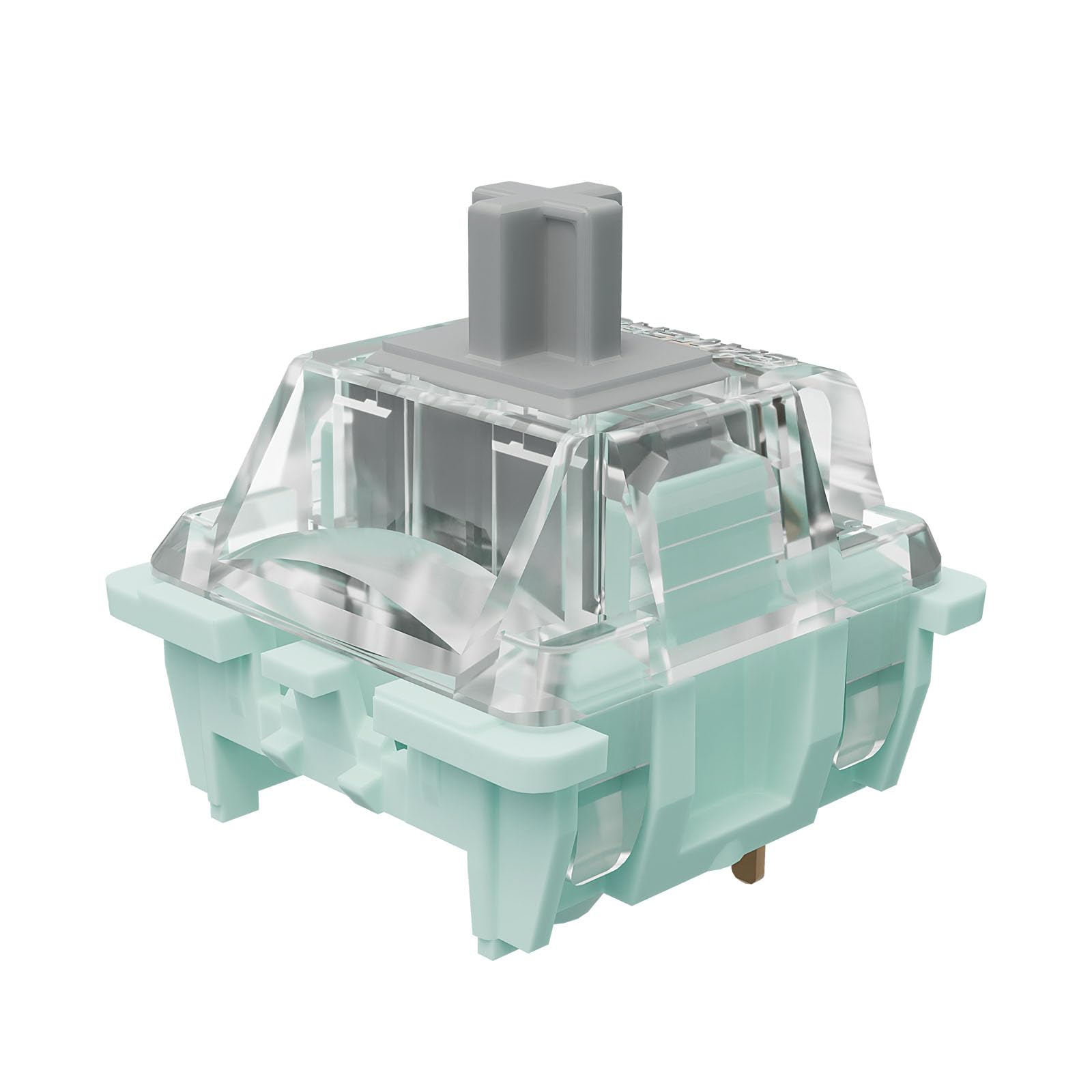 Gateron Jade Series 3.0 Silver Keyboard Switch,Pre-lubed 3Pin 45gf RGB LED Linear Switches for MX Mechanical Keyboard(Silver,10Pcs)