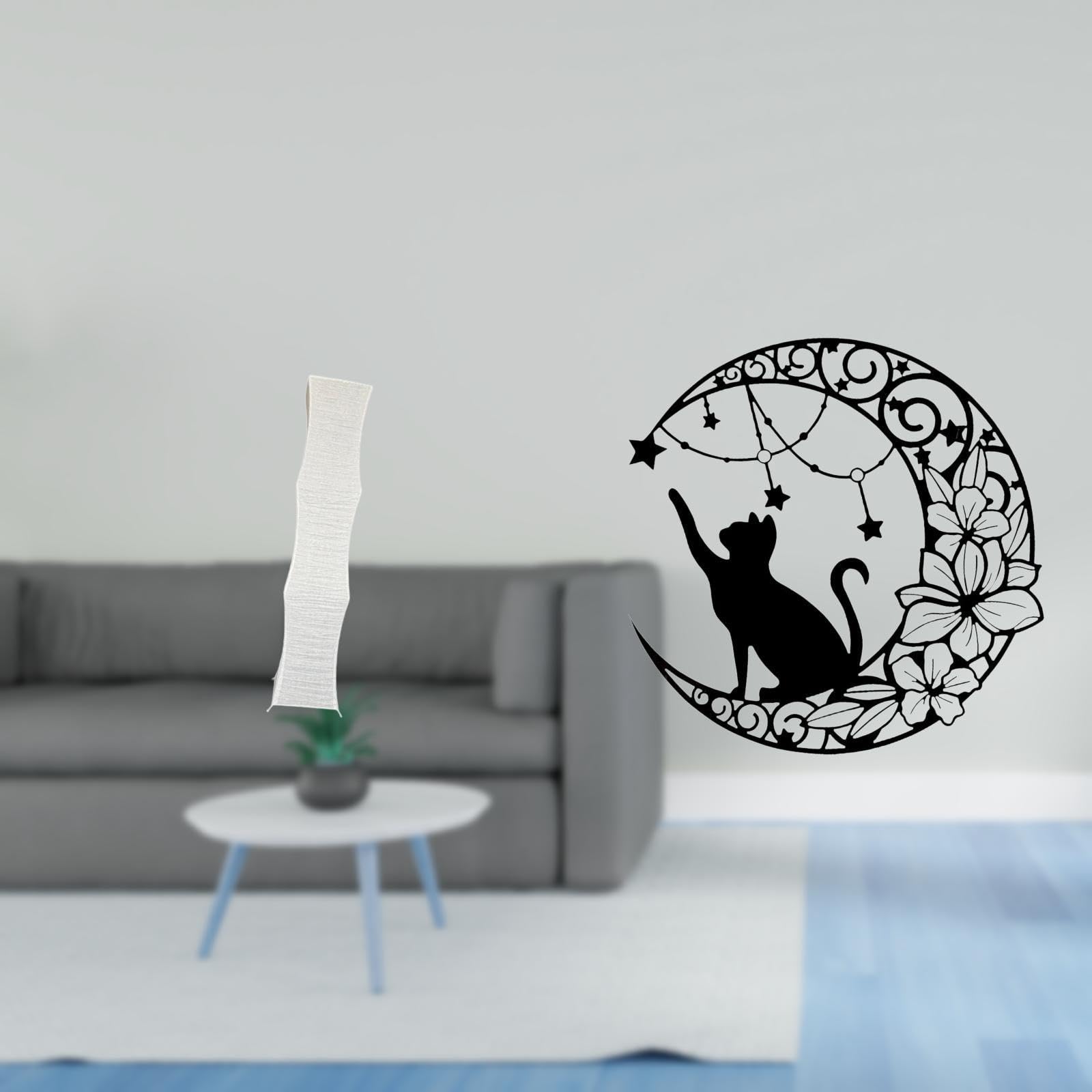 Enakshi® Living Room Lamp Shade with Metal Cat Wall Art Black Cat Moon Decor for Cat Lovers and Unique Standing Lamp Light Cover|Home & Garden | Lamps, Lighting & Ceiling Fans | Lamp Shades-image-42