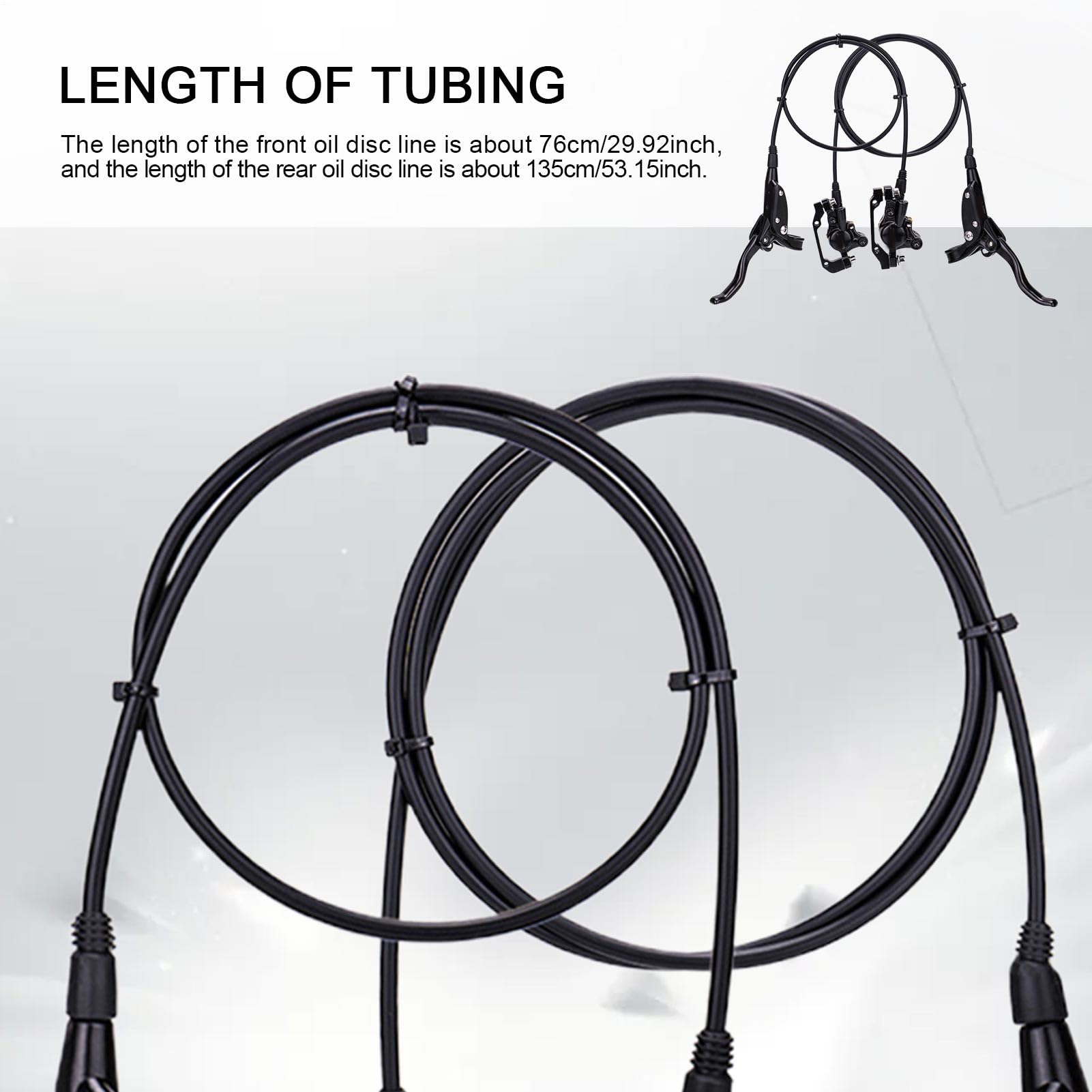 Freni idraulici per bici, anteriore 76 cm, posteriore 135 cm, accessori per biciclette, freno idraulico per mountain bike, per pendolarismo cittadino, equitazione, ciclismo, corsa all'aperto