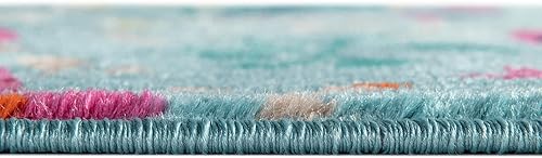 Miniatura 4 de Unique Loom Azalea Collection - Alfombra de área Indica (7' 10" x 10' Rectángulo, Aqua Azul)