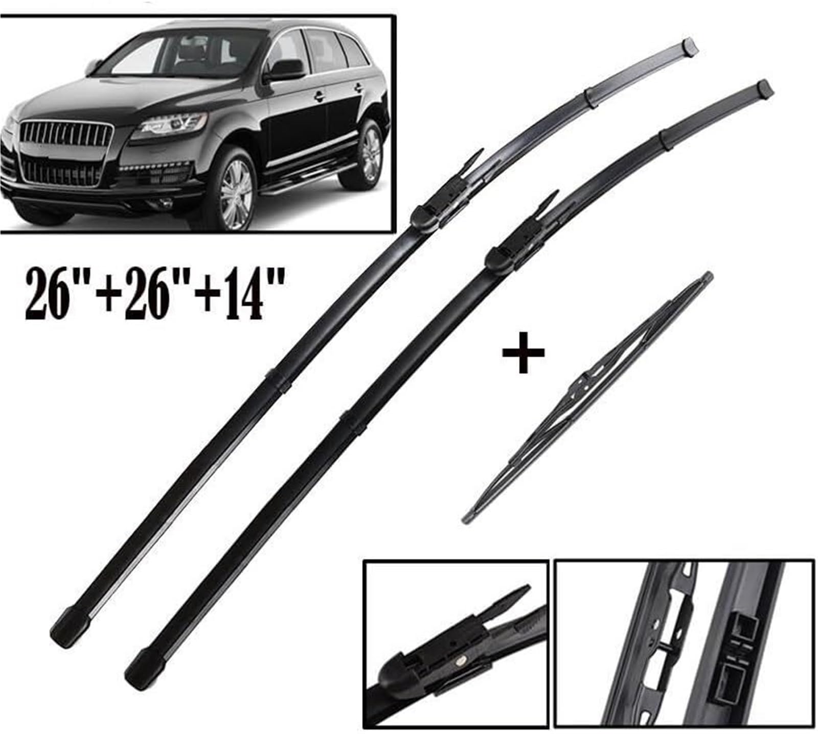 spazzole tergicristallo universali per auto Set spazzole tergicristallo anteriori e posteriori per Q7 4L 2006-2015