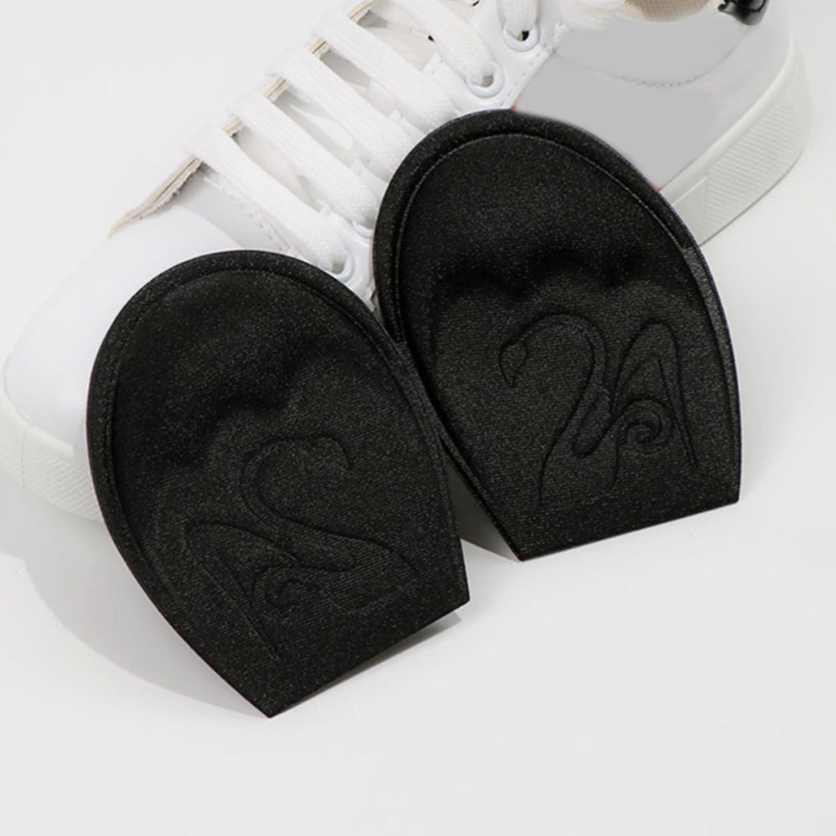 VALICLUD 10 Pairs Reusable Black Sponge Forefoot Pads for Sports Shoes and High Heels Shoe Toe Inserts and Metatarsal Pads that Stability for Comfortable Fit