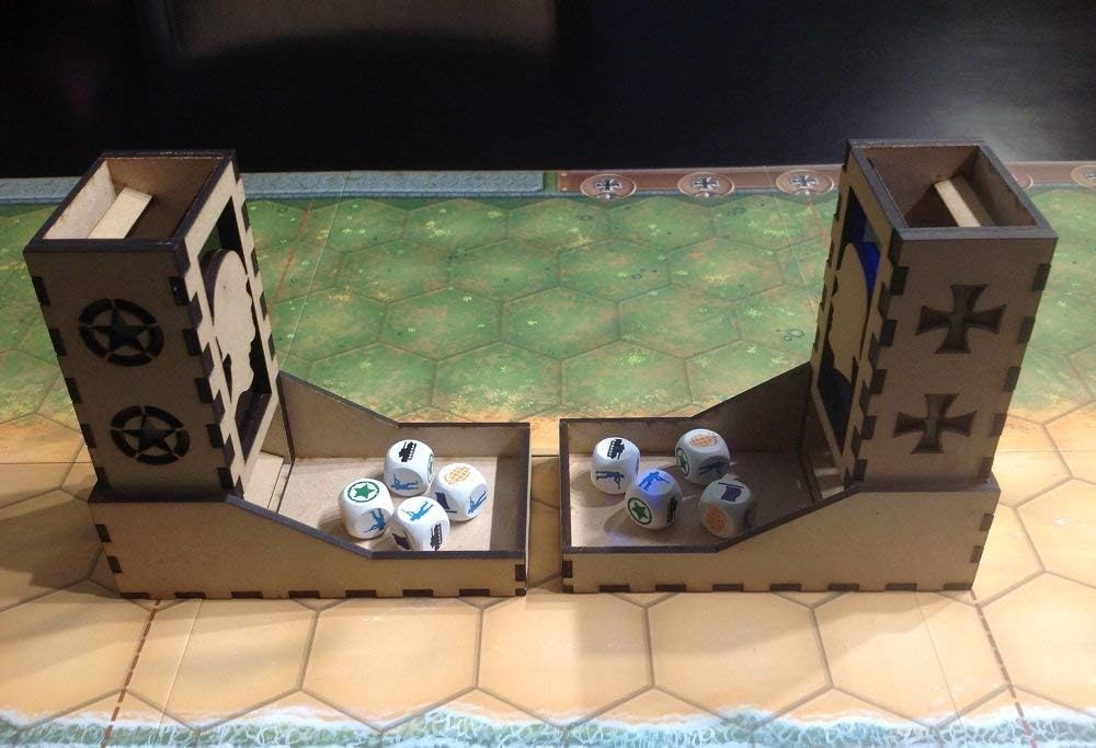 Memoir 44 Custom Dice Tower Set American German MDF Laser Cut Fast Shipping