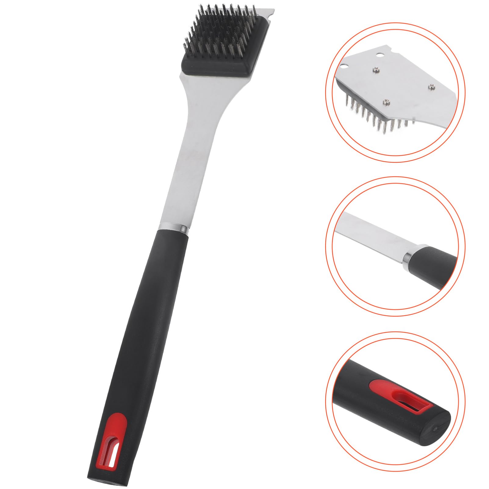 Mipcase 4pezzi Spazzola Per Pulizia Barbecue Inossidabile Con Manico Lungo Accessorio Per Grigliate Utensile Per Rimuovere Grasso e Residui Per Grill e Barbecue All Aperto