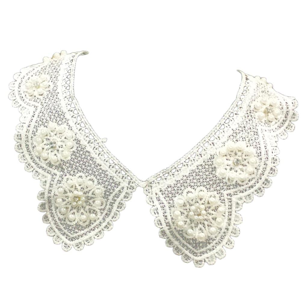 Elegant Vintage Crochet Lace Collar Sew On White for DIY Sewing Projects