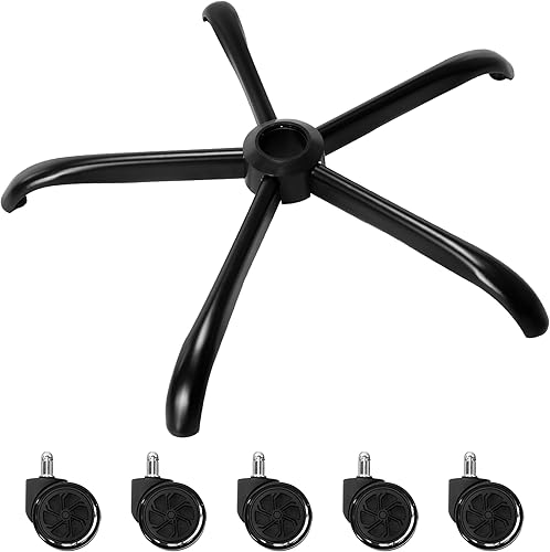 Miniatura 8 de Frassie Silla de oficina de 28 pulgadas, base de metal, repuesto resistente, 2500 libras, universal, parte de la base de la silla de computadora con