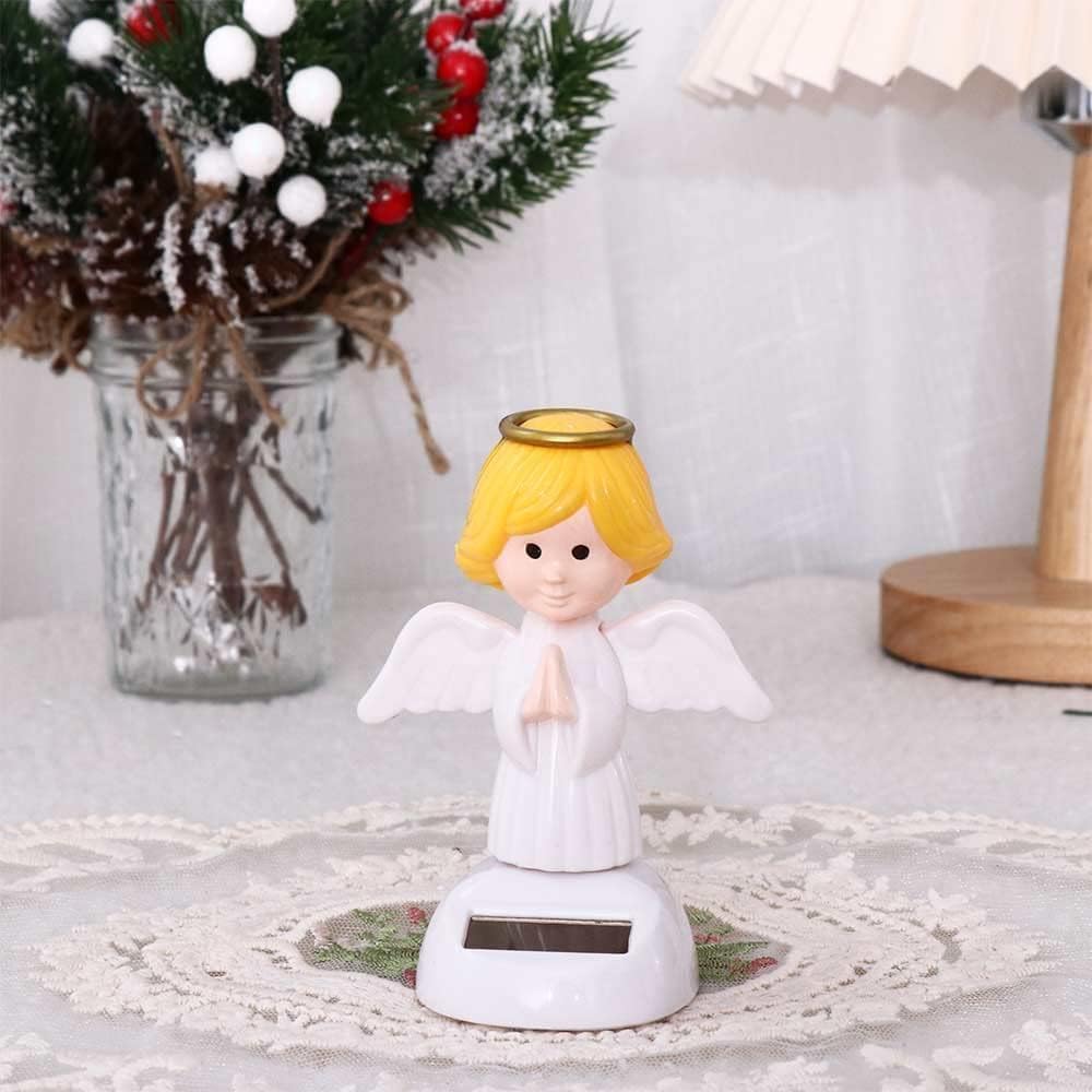 2Pcs Solar Powered Dancing,Angel Solar Dancing Figures,Solar Powered Shaking Hand,for Car Decoration Window Car Dashboard Automotive Interior Accessorie Solar Power Kits and Games