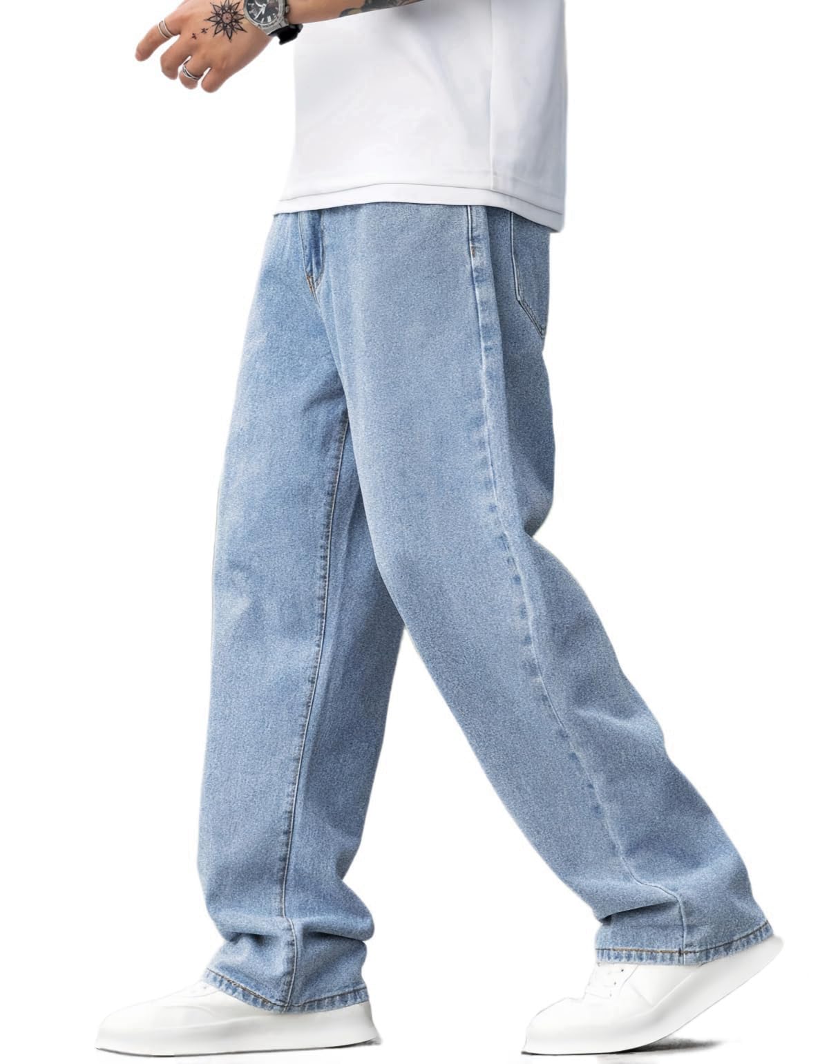 Baggy Jeans for Men Y2K Streetwear Vintage Wide Leg Loose Fit Denim Pants Hip Hop Skater Carpenter Jeans