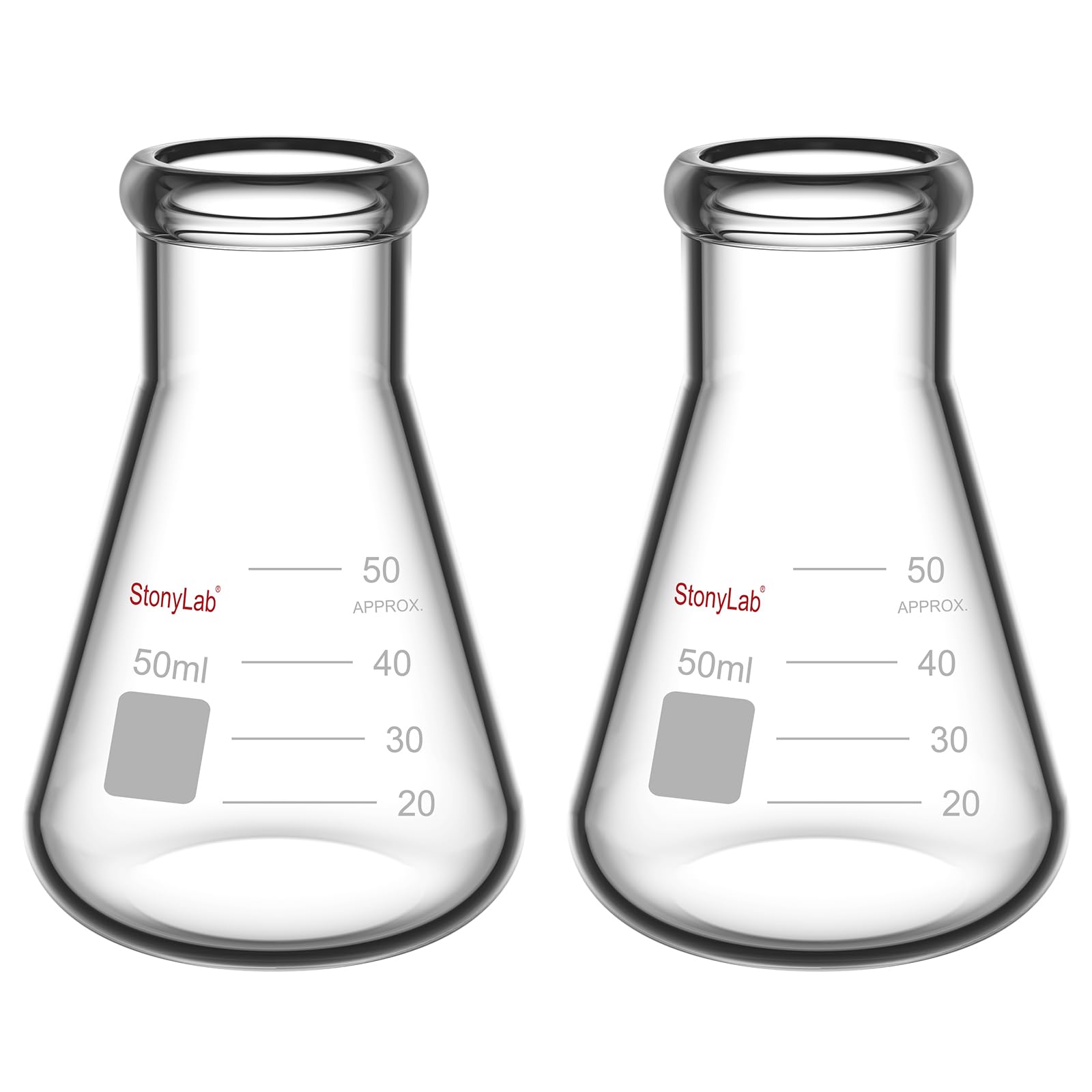 StonyLab 2-Pack Glass 300ml Heavy Wall Narrow Mouth Erlenmeyer Flasks with Heavy Duty Rim — Amazon image 12