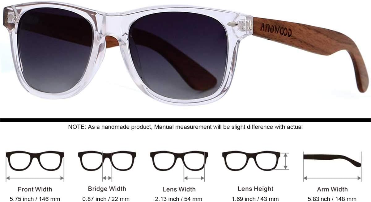 ANDWOOD Wood Sunglasses Polarized for Men Women Uv Protection Wooden Bamboo Frame Mirrored Sun Glasses - Image 5