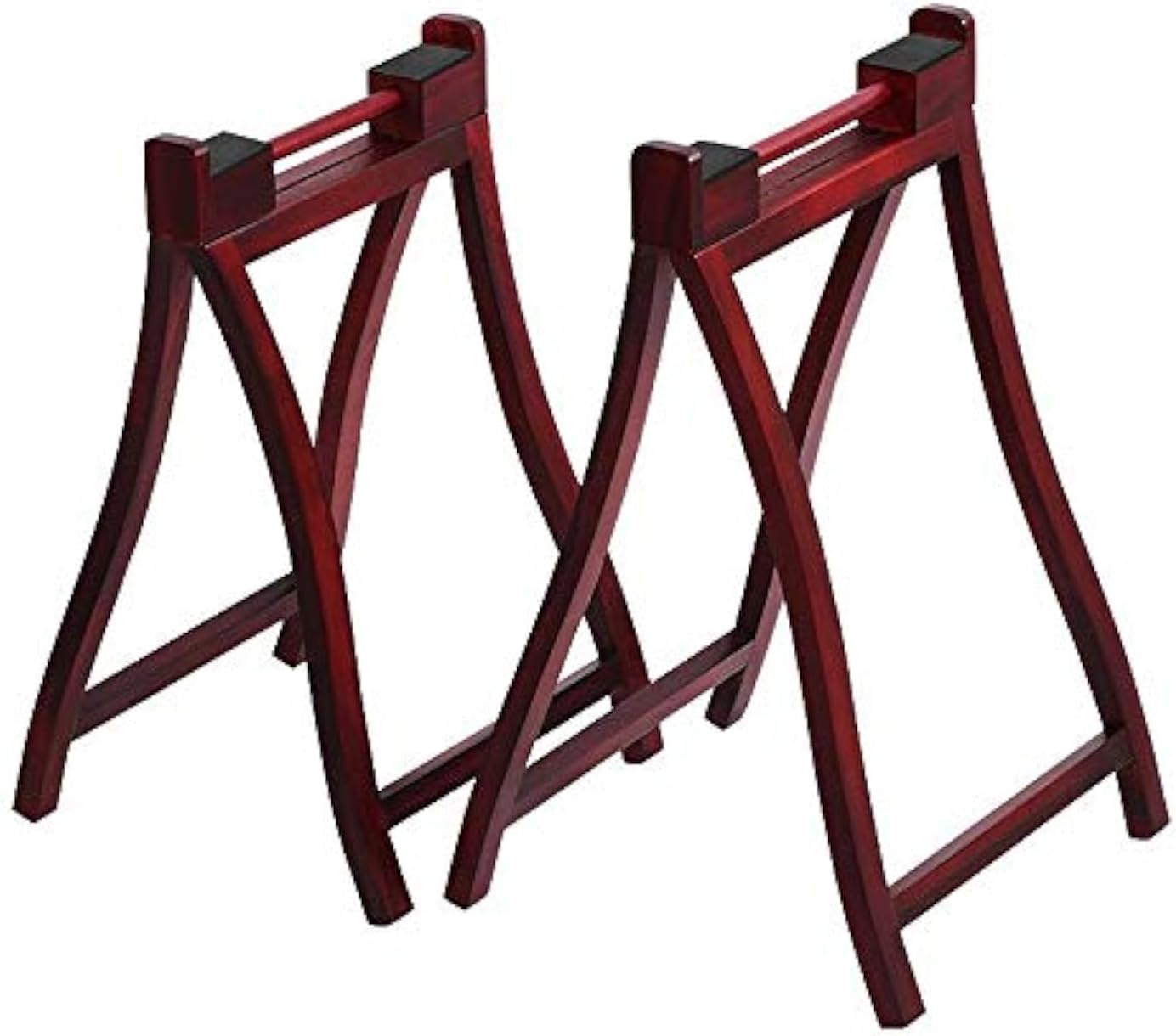 LANDTOM Professional A-Style Portable and Easy Travelling type Guzheng Stand made of Solid Wood (Dark Red/Zitan)