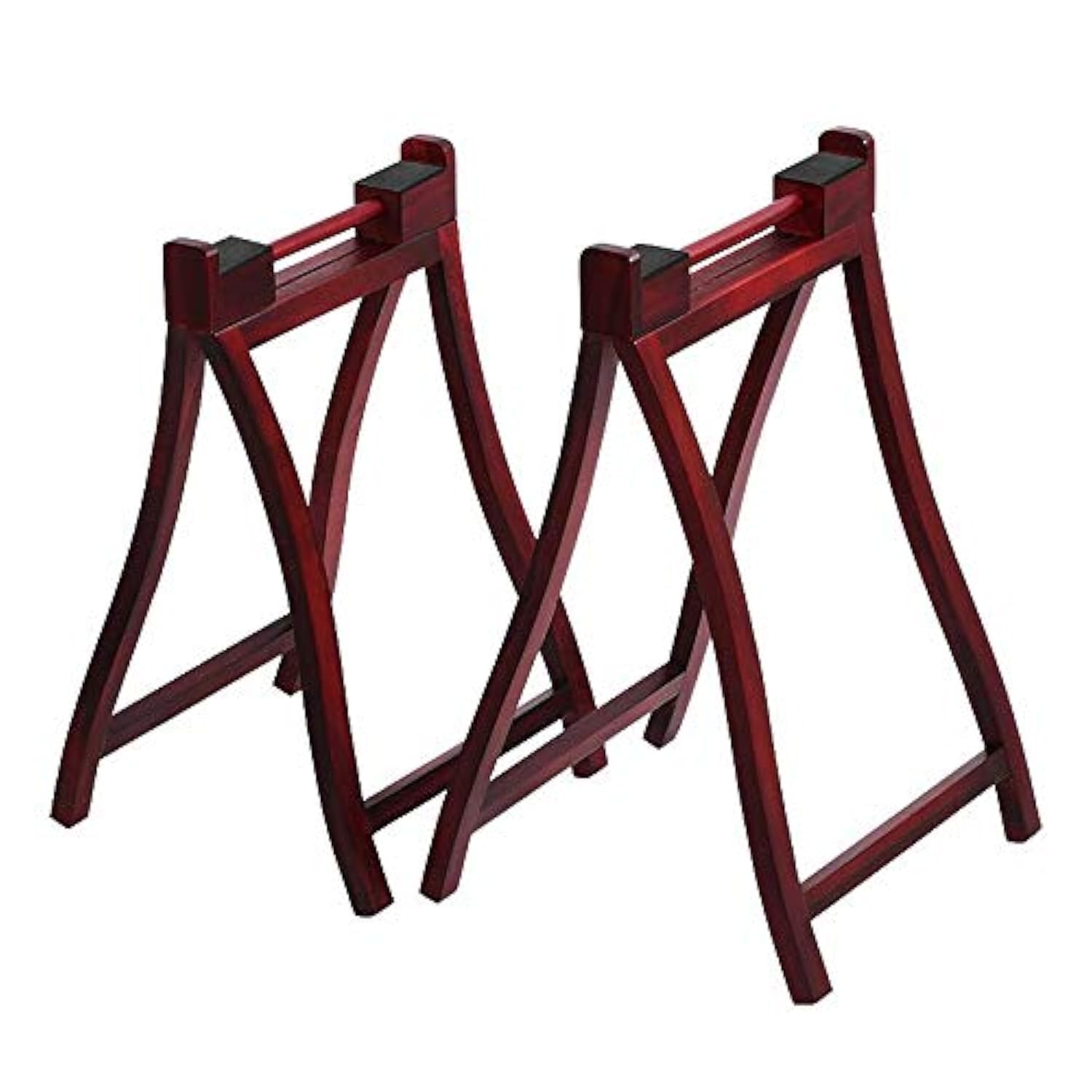 LANDTOM Professional A-Style Portable and Easy Travelling type Guzheng Stand made of Solid Wood (Dark Red/Zitan)