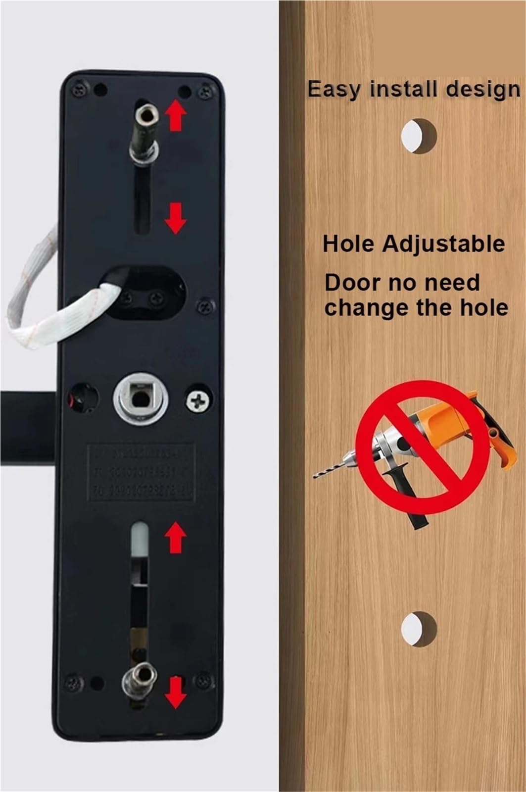 Capacidad de los usuarios del control 150Pcs la vida elegante cerradura puerta huella dactilar diseño libre taladro,Fácil instalación de bricolaje(5572A,Silver Color)
