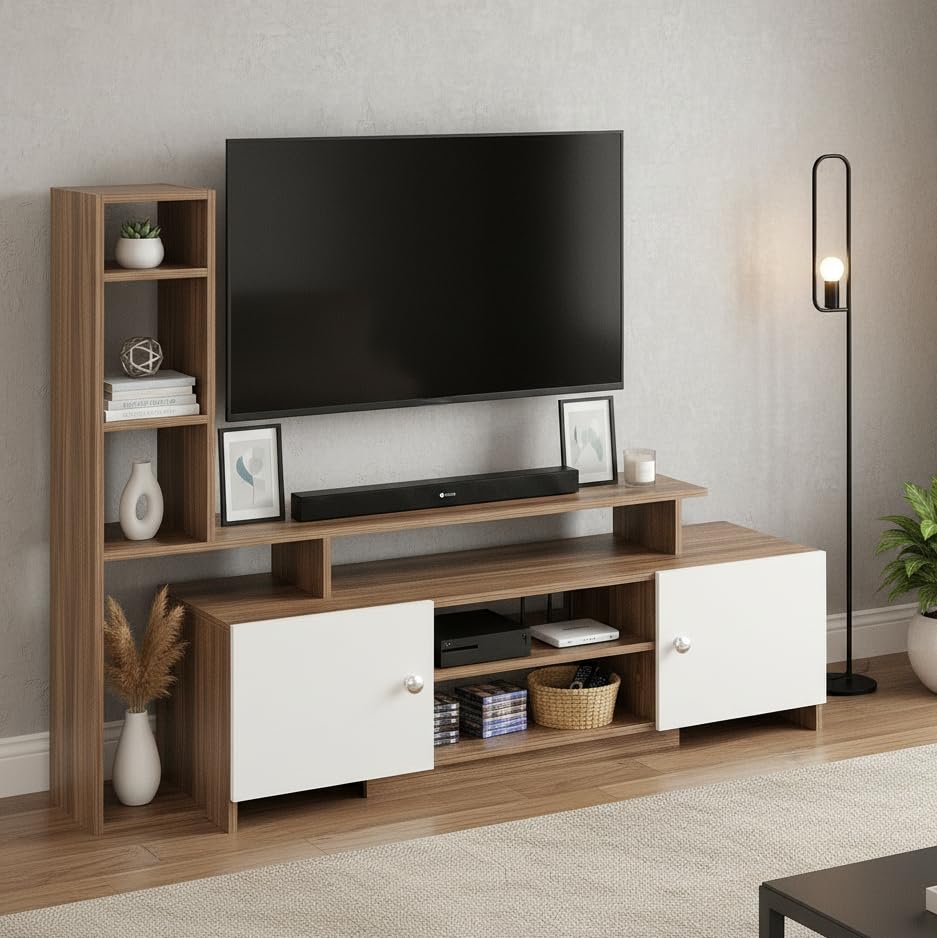 FURNEASER Turin Modern Engineered Wood TV Unit for Living Room | ...