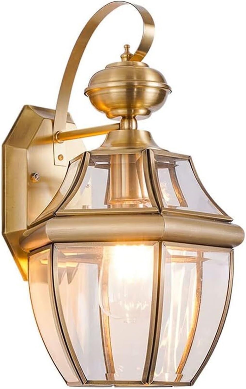 Applique Murale extérieure étanche en Verre et cuivre, luminaire d'extérieur pour Porche, Lanterne Murale Antique pour Jardin, terrasse, Garage