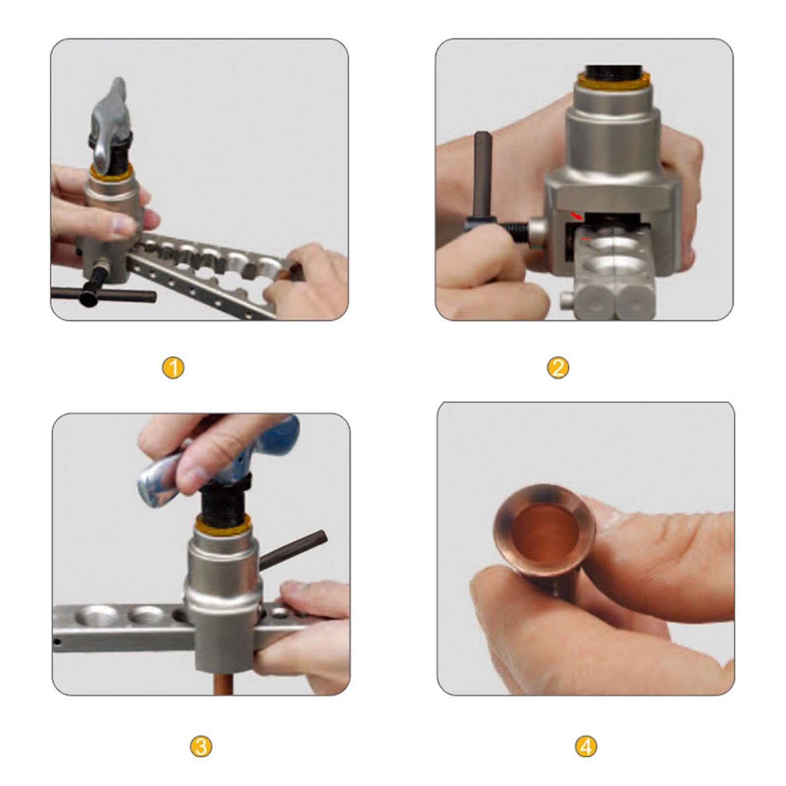 Herramienta de abocardado de tubos de cobre Kit de herramientas de abocardado de tubos expansores de tubos de acero con alto contenido de carbono de 9 mm para mantenimiento