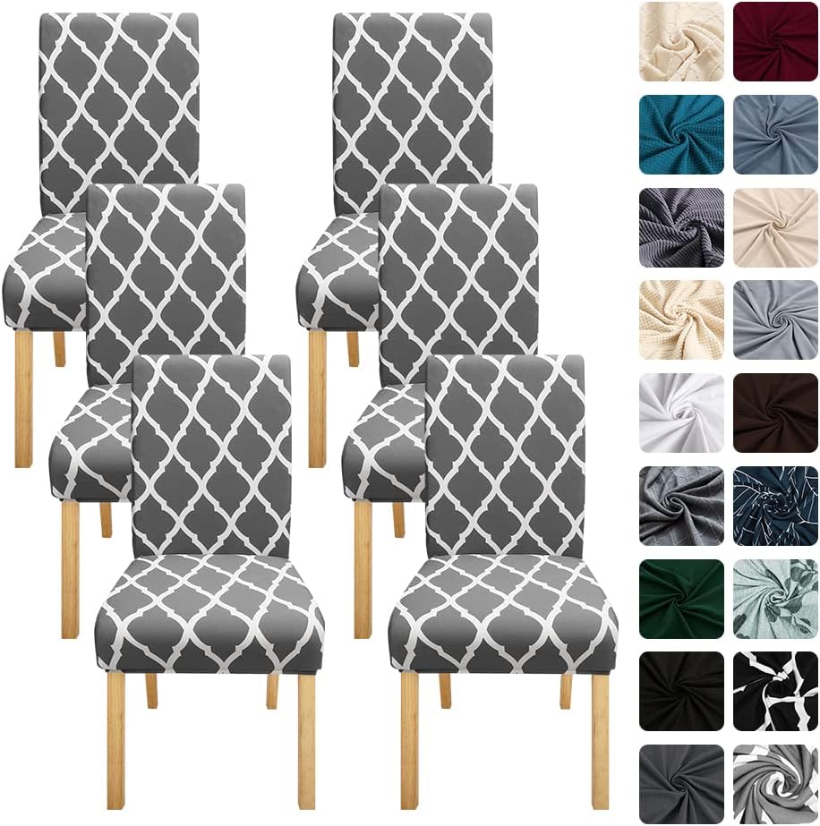 Jianyana Stuhlhussen 6er Set - Velour Stretch Bezüge Für Esszimmerstühle Waschbar