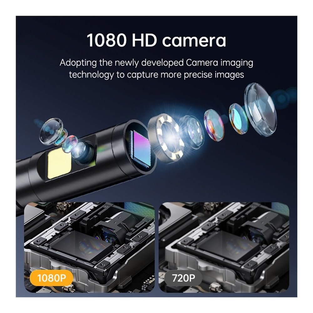 4,3'' IPS Industrie Endoskop Kamera Dual Objektiv 1080P IP67 wasserdichte Endoskop for Rohr Auto Inspektion(10m,Single Lens)