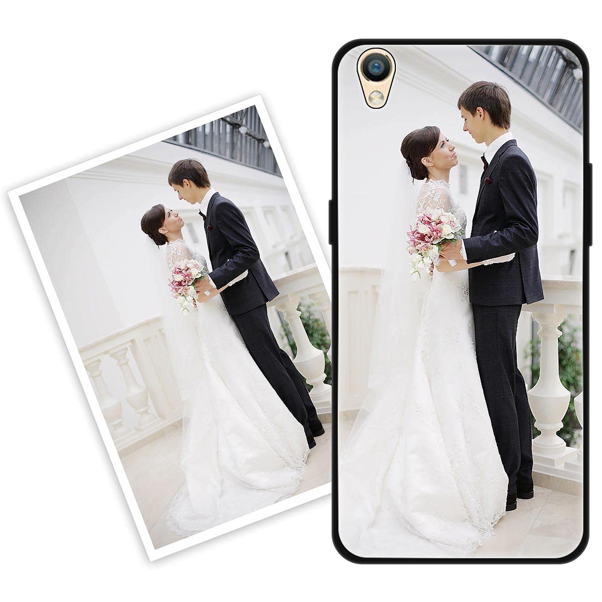 Sunrive Personalised Custom Case compatible with Oppo Realme XT/Realme X2/K5, Customised with your own photo, image, Picture, or text Make Your Own Case, (Soft TPU Bumper + Tempered Glass Film Back)