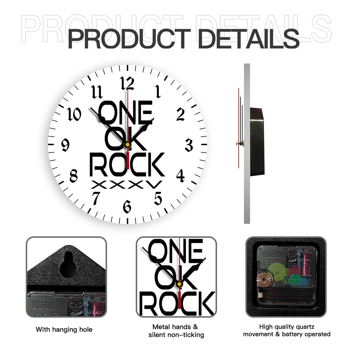 Amazon.co.jp: 掛け時計 ワンオクロック One Ok Rock 壁掛け時計 丸型