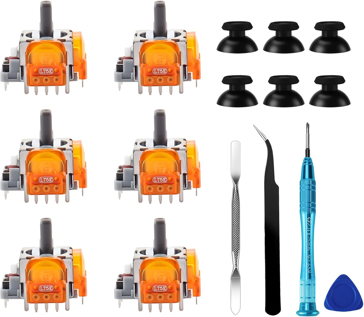 HGamyox TMR Joysticks electromagnéticos de repuesto para controlador DualSense PS5, joysticks analógicos 3D con destornillador para Playstation 5 kit de herramientas de reparación