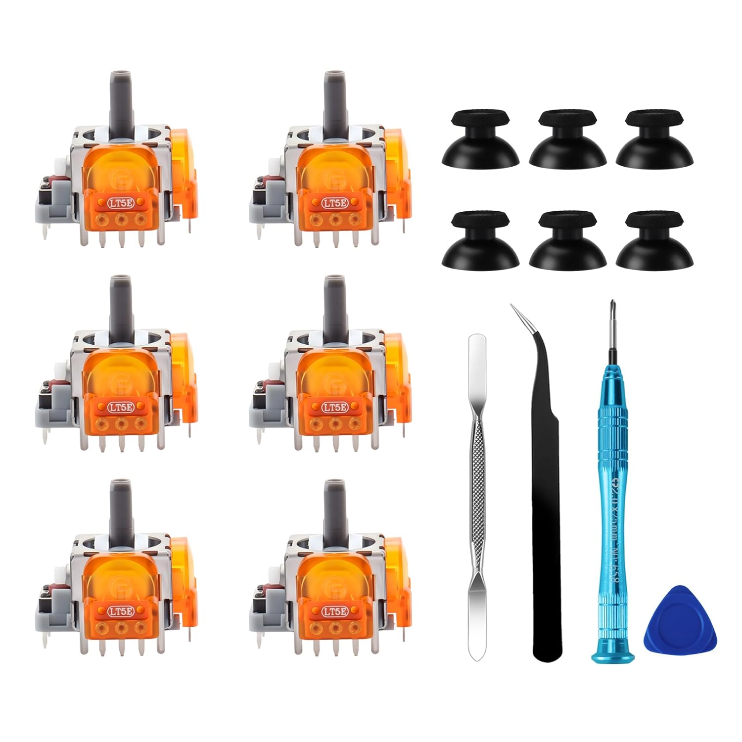 HGamyox TMR Electromagnetic Joysticks Replacement for DualSense PS5 Controller, 3D Analog Joysticks Thumbsticks with Screwdriver for Playstation 5 Repair Part Tool Kit