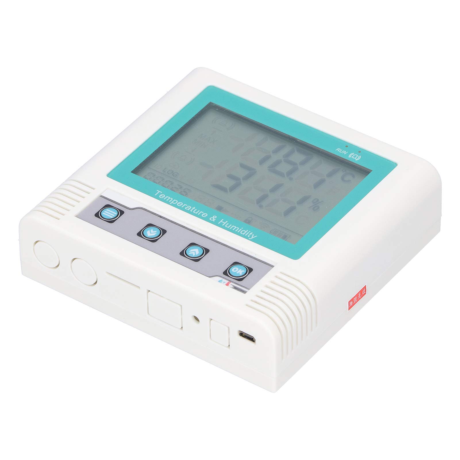Cocoarm Digitaler Temperaturrekorder, ABS-USB-Feuchtigkeitsdatenrekorder mit LCD, 2,08 Millionen Gruppenspeicher, Hochpräziser Sensor, 4 °F Bis 140 °F, für Labore, Lagerbüros (208W-Gruppendaten)