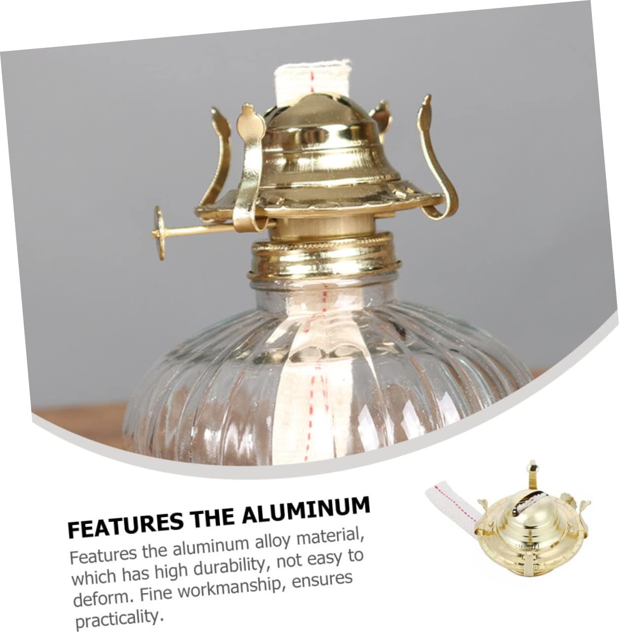 1set Kerosene Lamp Burner Replacement Wick Vintage Oil Lamp Parts Sturdy for Retro Glass Oil Lanterns Includes One Wick