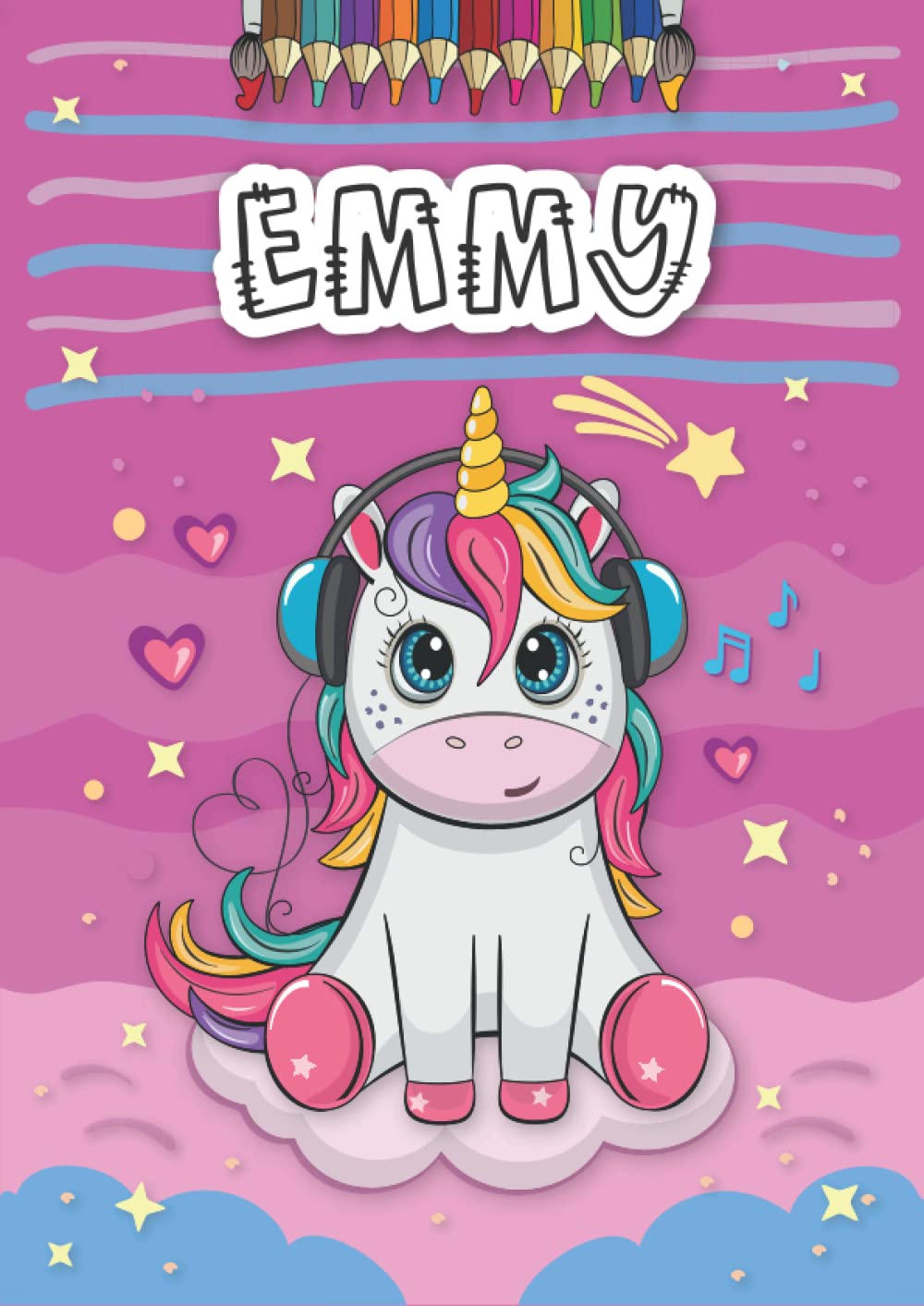 Emmy: Personalized Coloring Book for Emmy | Theme: Unicorn | Birthday gift for girl, daughter ... | Ages: 4-8 | 25 unicorn designs with name Emmy,