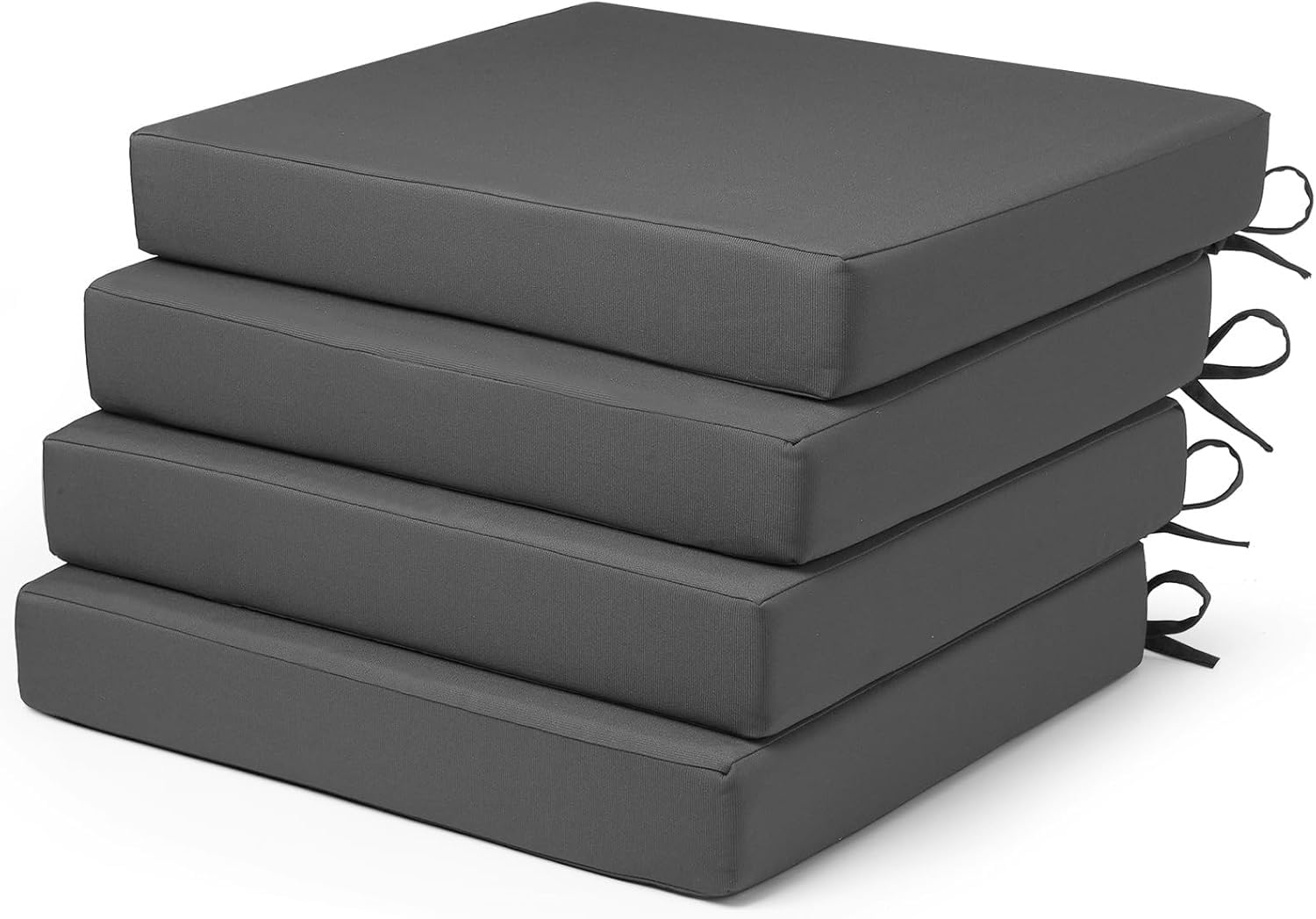 Coussin de chaise de patio gris lot de 4 d'extérieur imperméables pour jardin