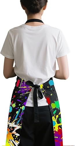 Miniatura 6 de Delantal floral mexicano con 2 bolsillos, delantal ajustable para cocinar, hornear, barbacoa, pintura, regalos para mujeres y hombres