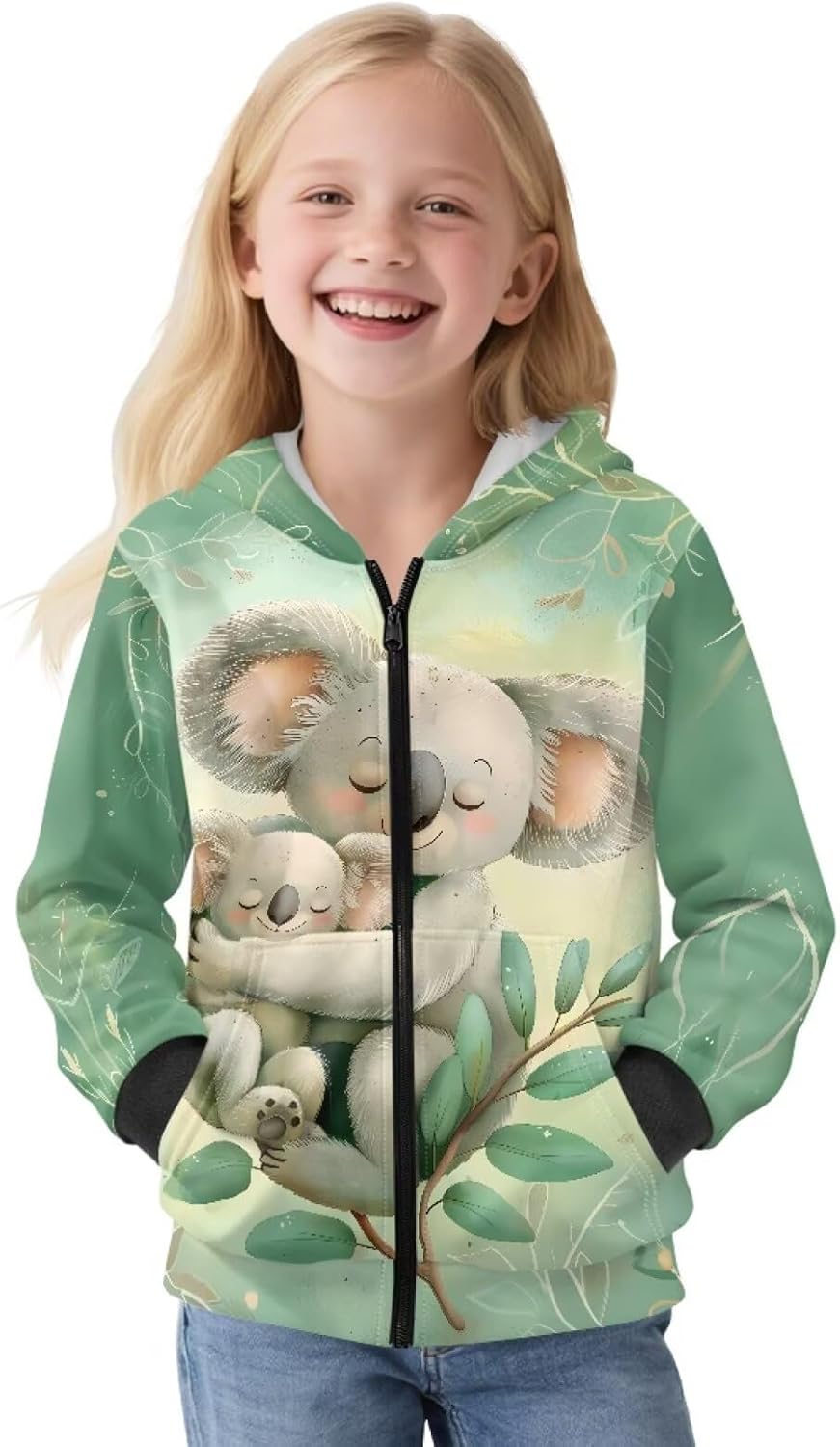 Girls Zip Up Hoodies Size 6-16 Oversized Thick Girls Hooded Sweatshirt Cute Winter Jacket for Holiday Travel