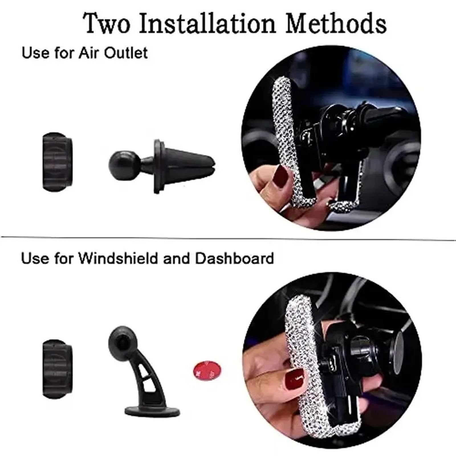 Brokatowy uchwyt samochodowy na telefon Regulowany 360 ° Auto Stojak samochodowy Grawitacyjny odpowietrznik do montażu Wspornik samochodowy w samochodzie