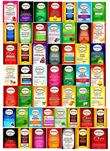 Tea Bags Sampler Assortment Variety Pack Gift Box 45 Count Tea Bags & 10 Honey Sticks - Perfect Variety - English Breakfast, Green, Black, Herbal, Chai Tea And More (Green) #TOP27
