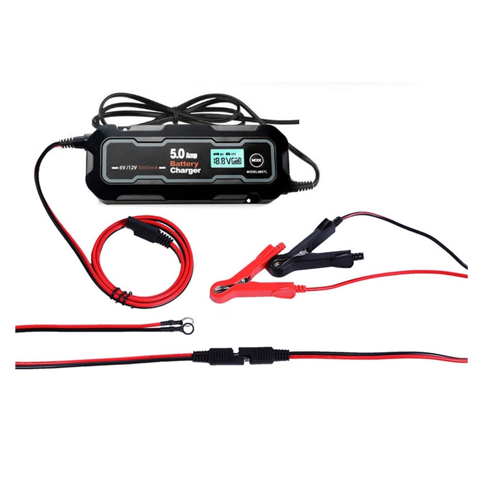 Ładowarka Baterii, Wielofunkcyjna ładowarka samochodowa 5000mA 6V/12V W pełni automatyczna inteligentna samochodowa ładowarka motocyklowa do samochodów