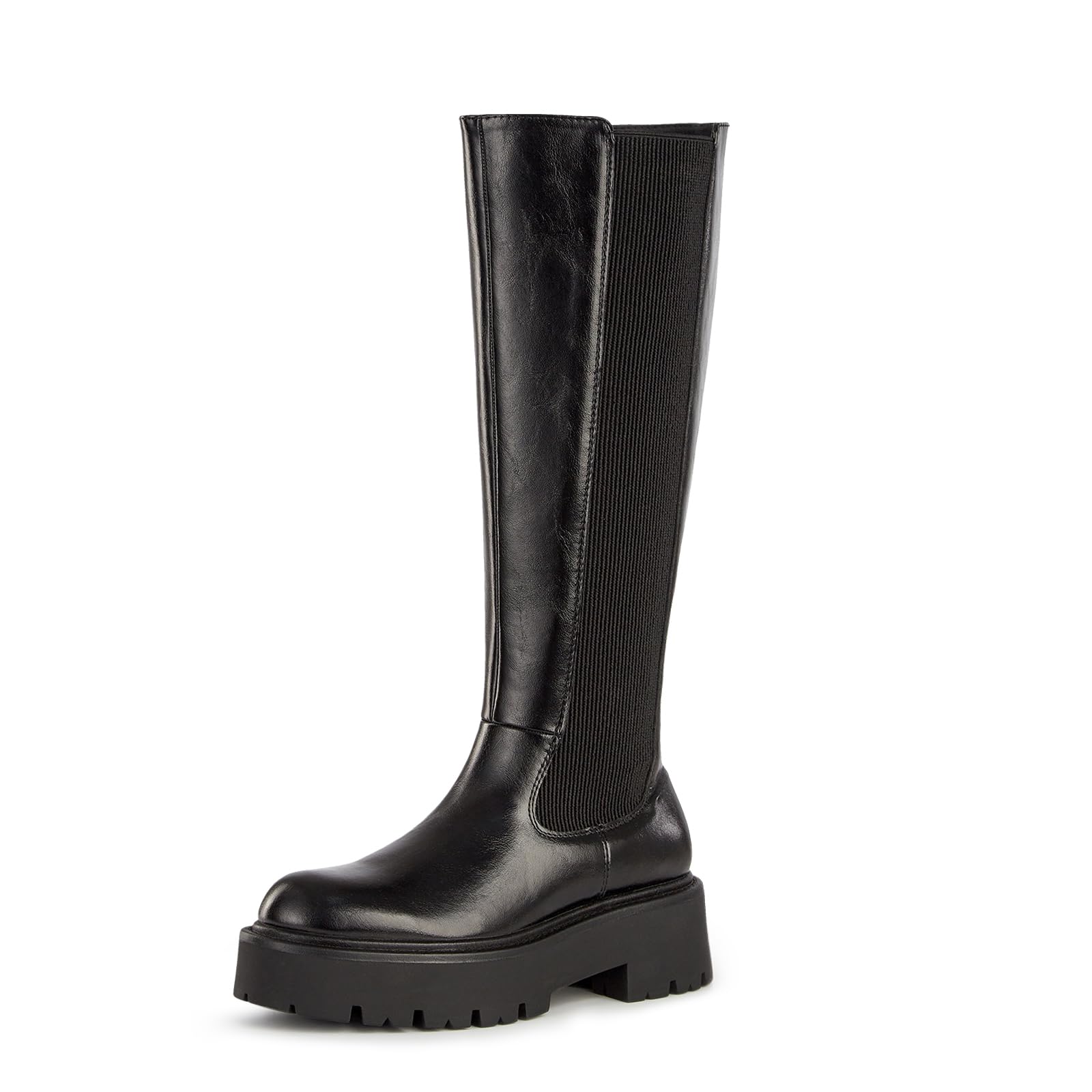 yz Women's Knee High Boot Comfortable Platform Lug Sole Round Toe Side Zipper Fashion Dress Boots-picture-16