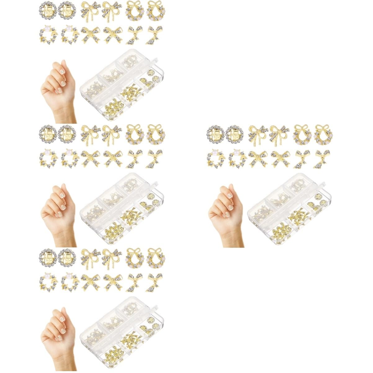 FOMIYES 4 Set Di Decorazioni Per Unghie Uniche Set Di Ciondoli Per Unghie Per Manicure Ciondoli Lucidi 30 Pezzi * 4