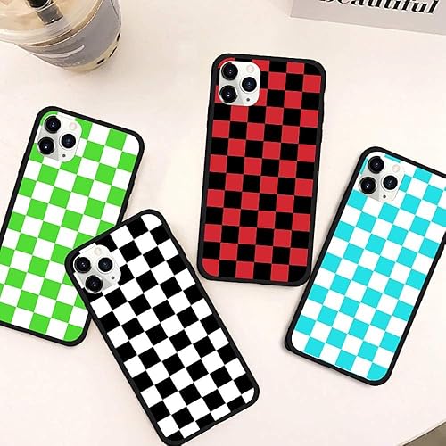 Miniatura 2 de Funda de teléfono de tablero de ajedrez compatible con iPhone 13, 1, diseño de cuadrícula de tartán, damier