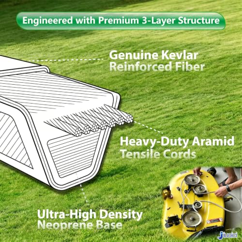 Image of GX21833 (141.7 inch) Heavy-Duty Mower Deck Belt Fits John Deere 48 inch Deck | Fits John Deere 48 inch D140 L130 L120 LA145 D160 E140 LA130 E170 D155 S170 E160 S140 Z255 155C D15, Aramid Core, Zero-Stretch