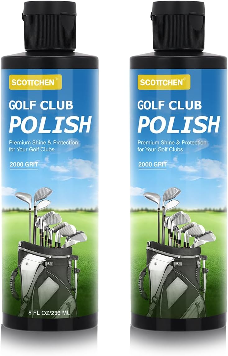 SCOTTCHEN Golf Club Polish,Golf Groove Cleaner,Golf Club Cleaner and Scratch Remover 8 Oz - 2000 Grit Formula for Premium Shine & Protection