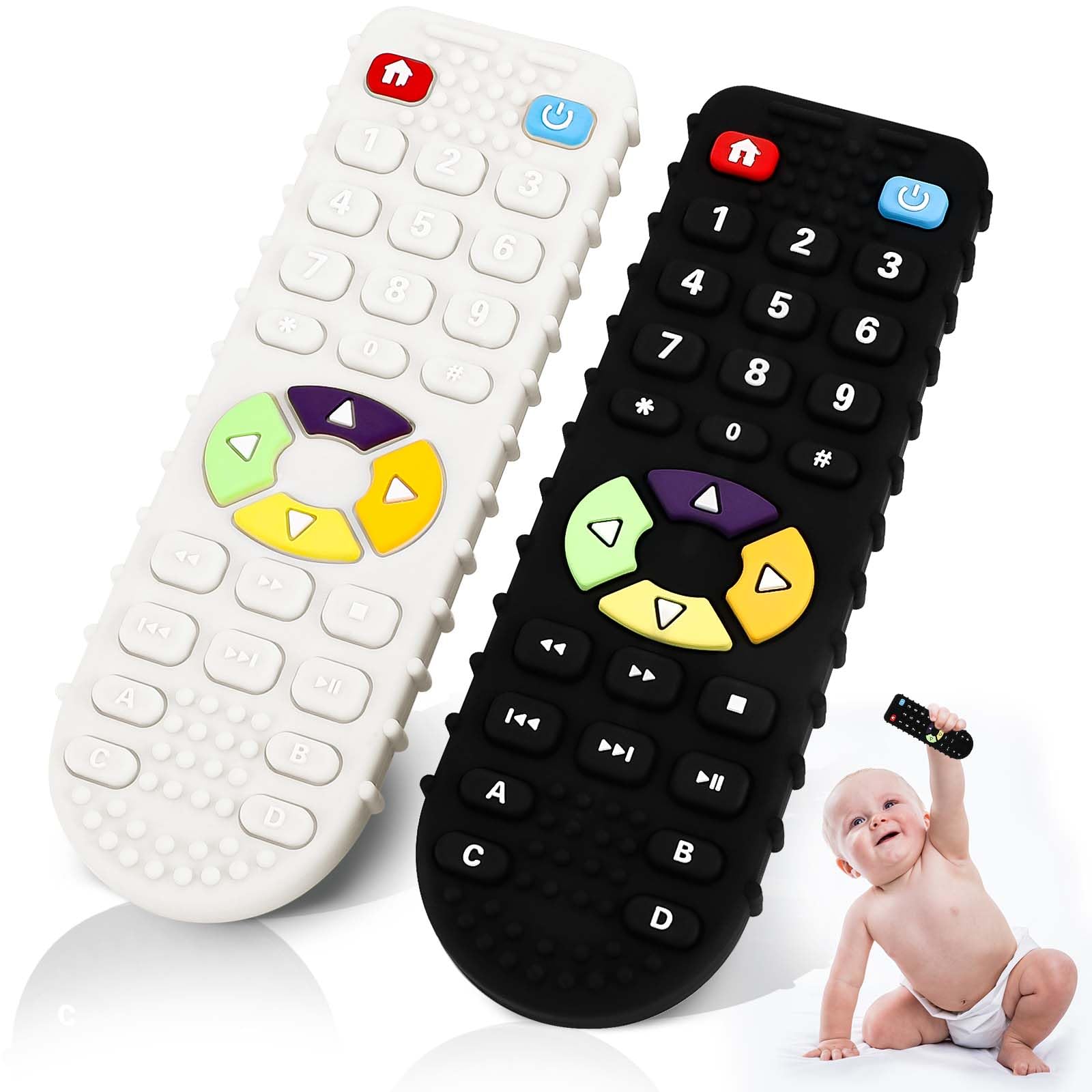 Massaggiagengive Silicone Per Neonati - 2 Pezzi A Forma Di Telecomando