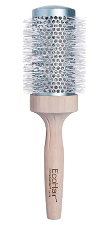 Olivia Garden EcoHair Thermal Bamboo Round Hair Brush - Not Electrical - Ceramic Blowout Brush for Normal to Thick Hair